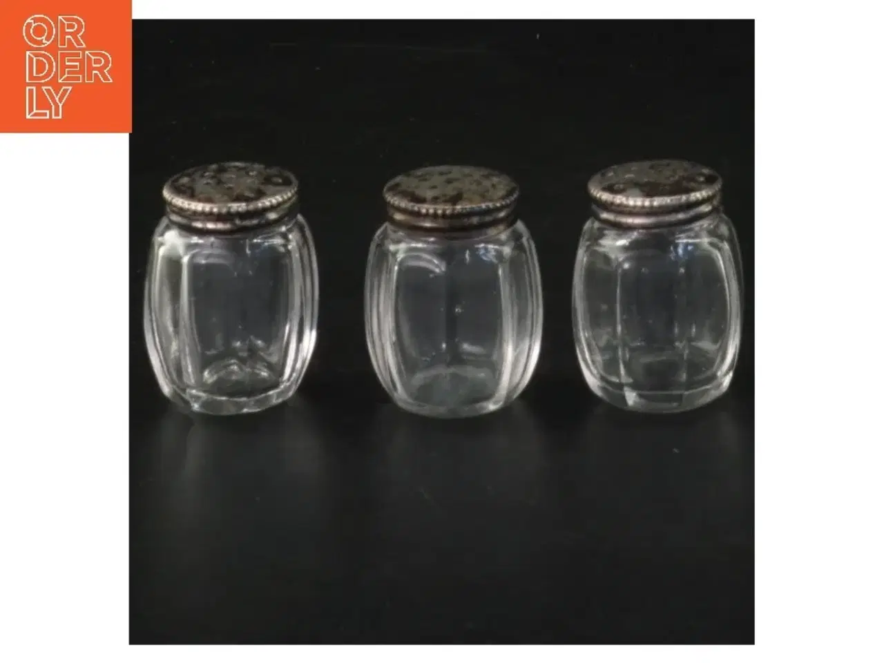Billede 1 - Sæt med tre glas salt- og peberbøsser (str. 3,5 cm)