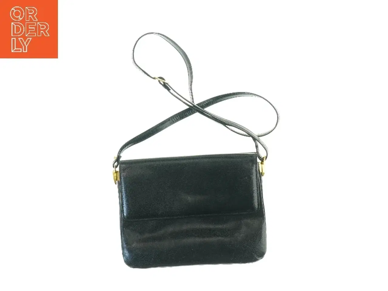 Billede 2 - Sort skuldertaske i læder fra Bon Goût (str. 26 x. 20 cm)