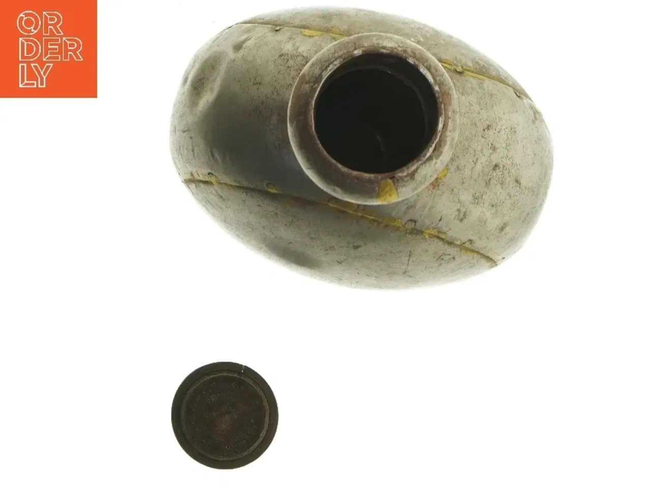 Billede 6 - Dekorativ Vintage metal flaske med træprop (str. 30x25 cm)