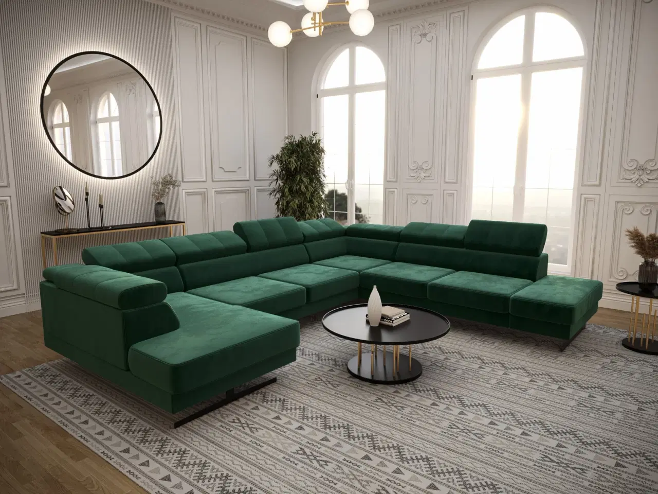 Billede 11 - EMPIRE MAX II HJØRNESOFA 300X350X180 Hvidt øko læder HØJRE