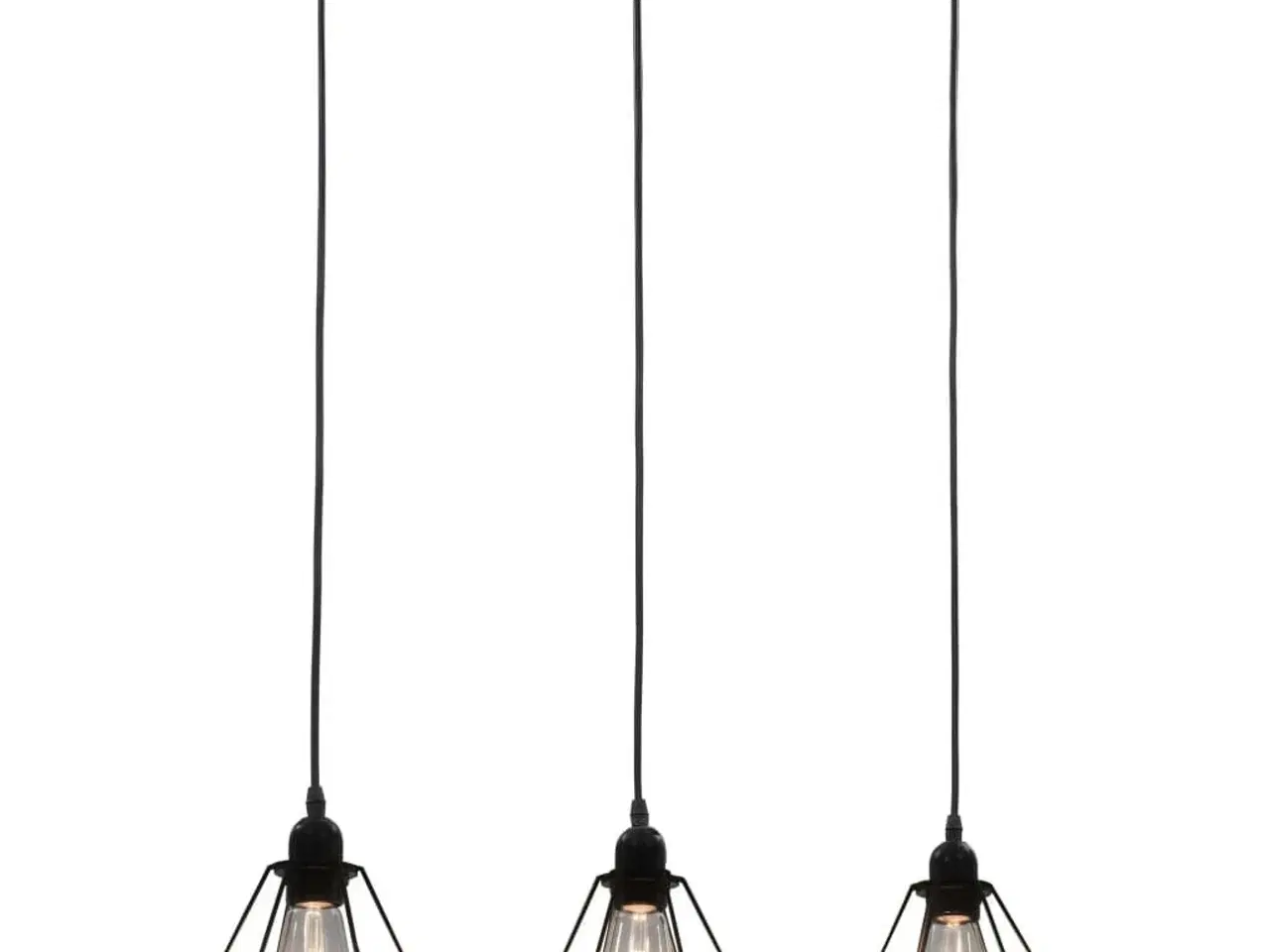 Billede 2 - Loftlampe med diamantdesign 3 x E27-pærer sort