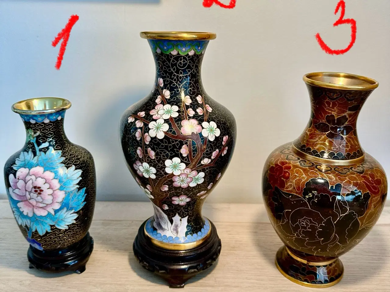 Billede 2 - Vintage CLOISONNE vaser sælges