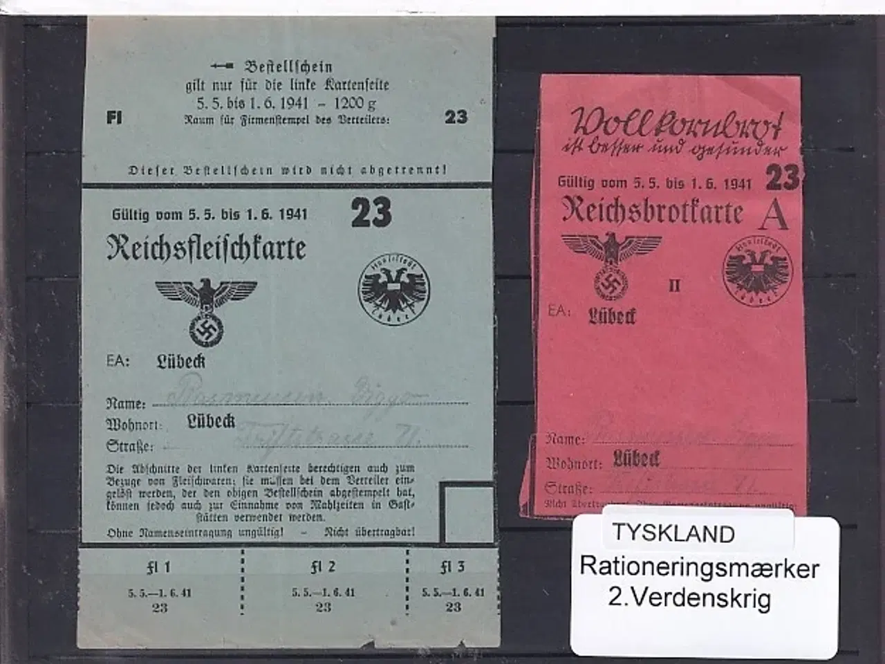 Billede 1 - Tyskland - Rationeringsmærker - 2. Verdenskrig
