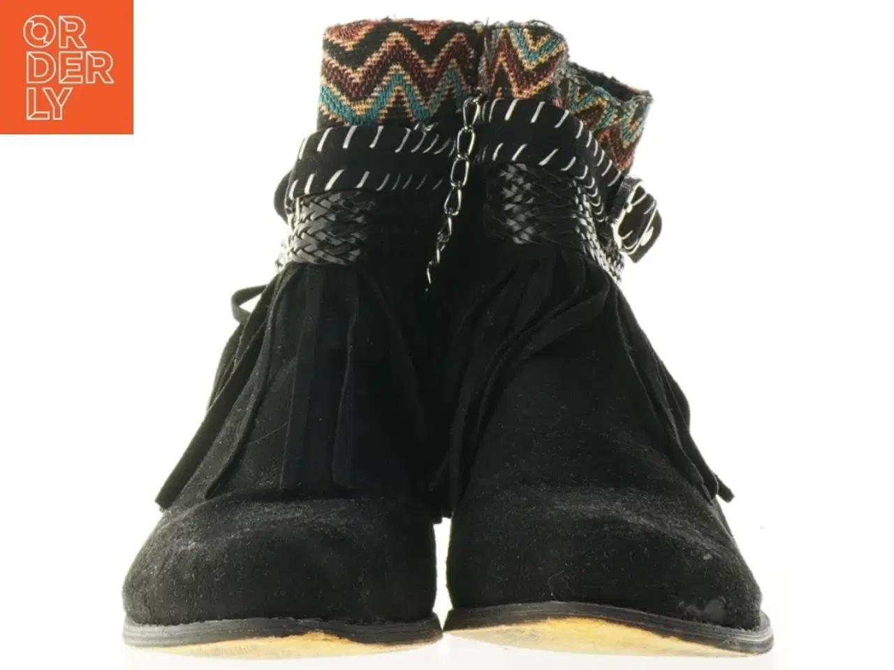 Billede 5 - Sorte ankelstøvler med frynser (str. 37)