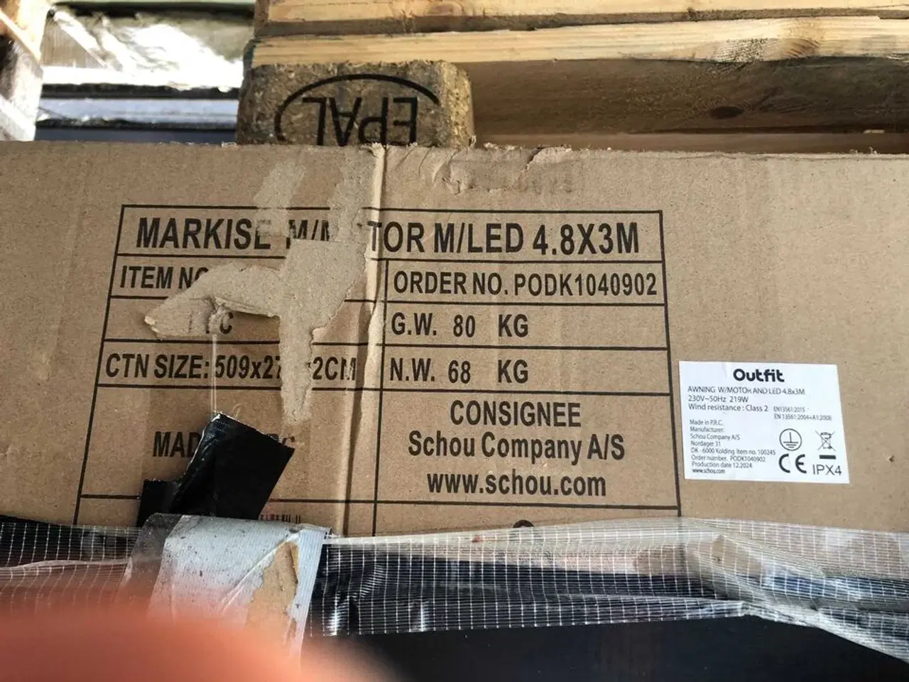 Billede 5 - Rivoli markise med motor og LED lys L: 4,8 x D: 3 meter - hvid med grå dug