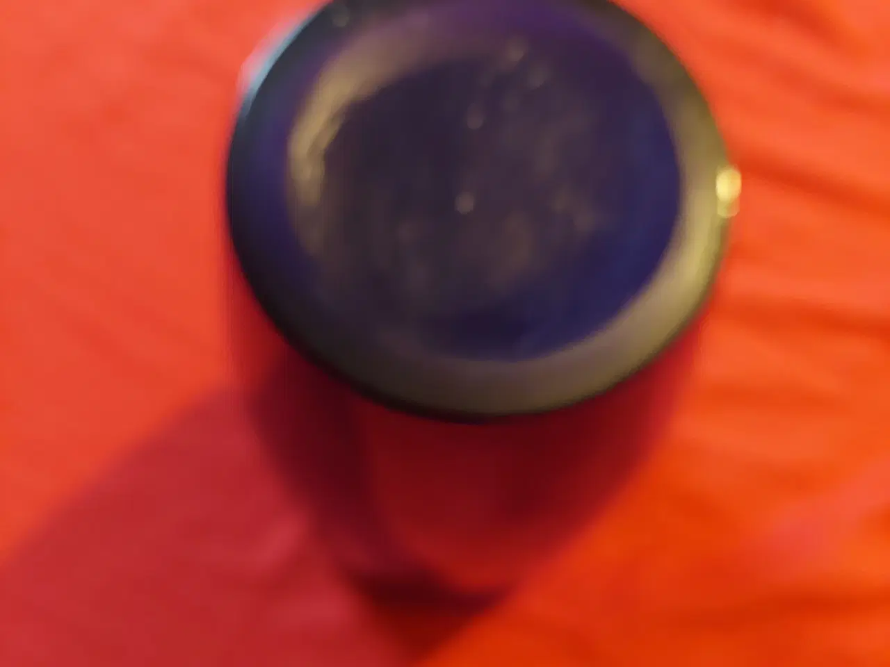 Billede 3 - Stor rundt glas vase i kongeblå farve