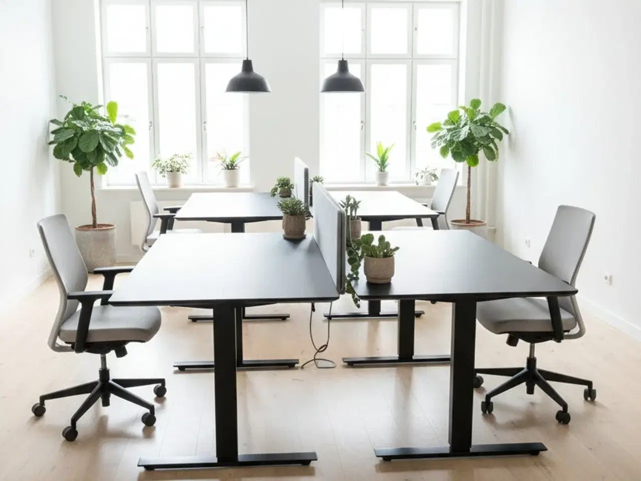 Billede 2 - Hæve/sænkebord - Sort 140x80 cm