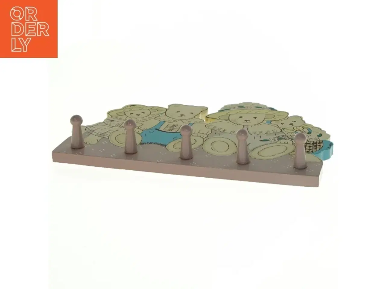 Billede 2 - Børneknagerække med bamsemotiv (str. 28 x 19 cm)