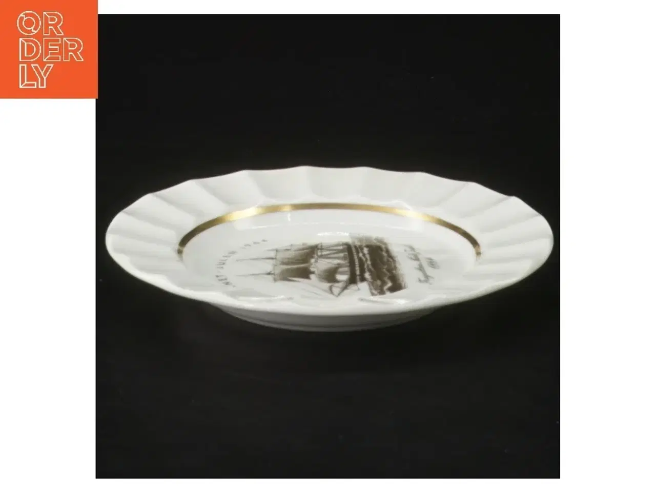 Billede 2 - Royal Copenhagen tallerken med skibsmotiv fra Royal Copenhagen (str. Ø 12,5 cm)