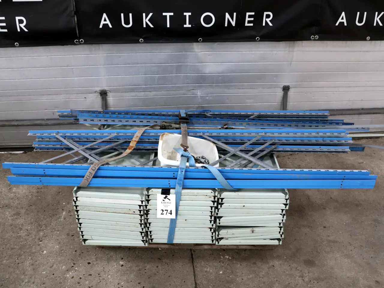 Billede 2 -  Lagerreol m/10 stk gavle