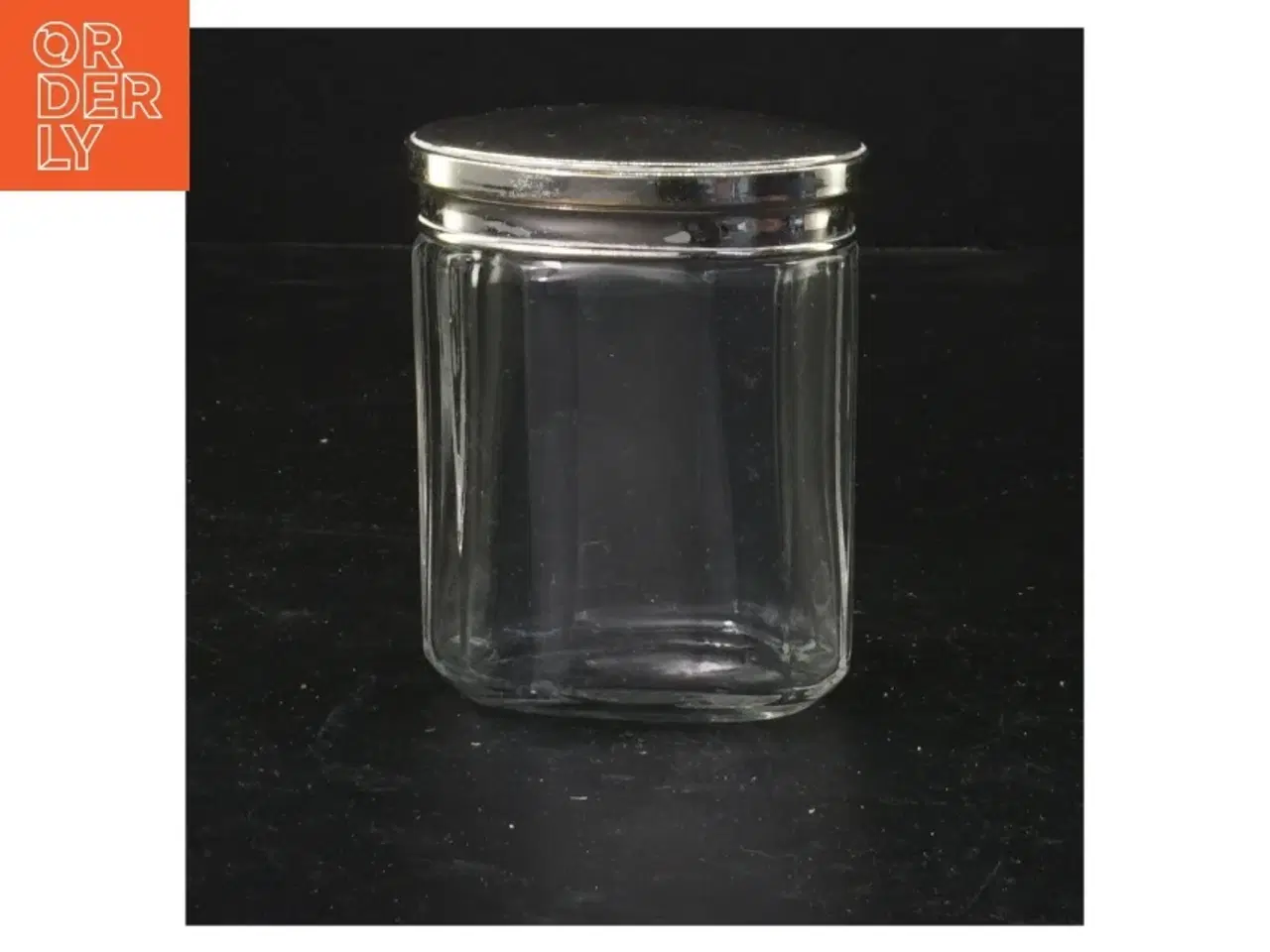 Billede 1 - Glasbeholder med metallåg (str. 10 cm)