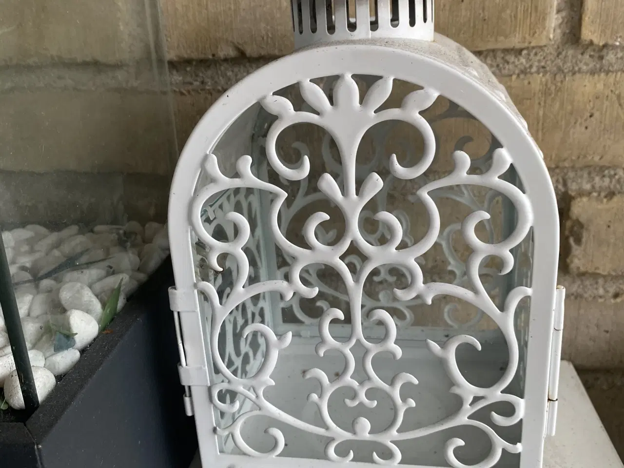 Billede 1 - Hvid dekorativ lanterne