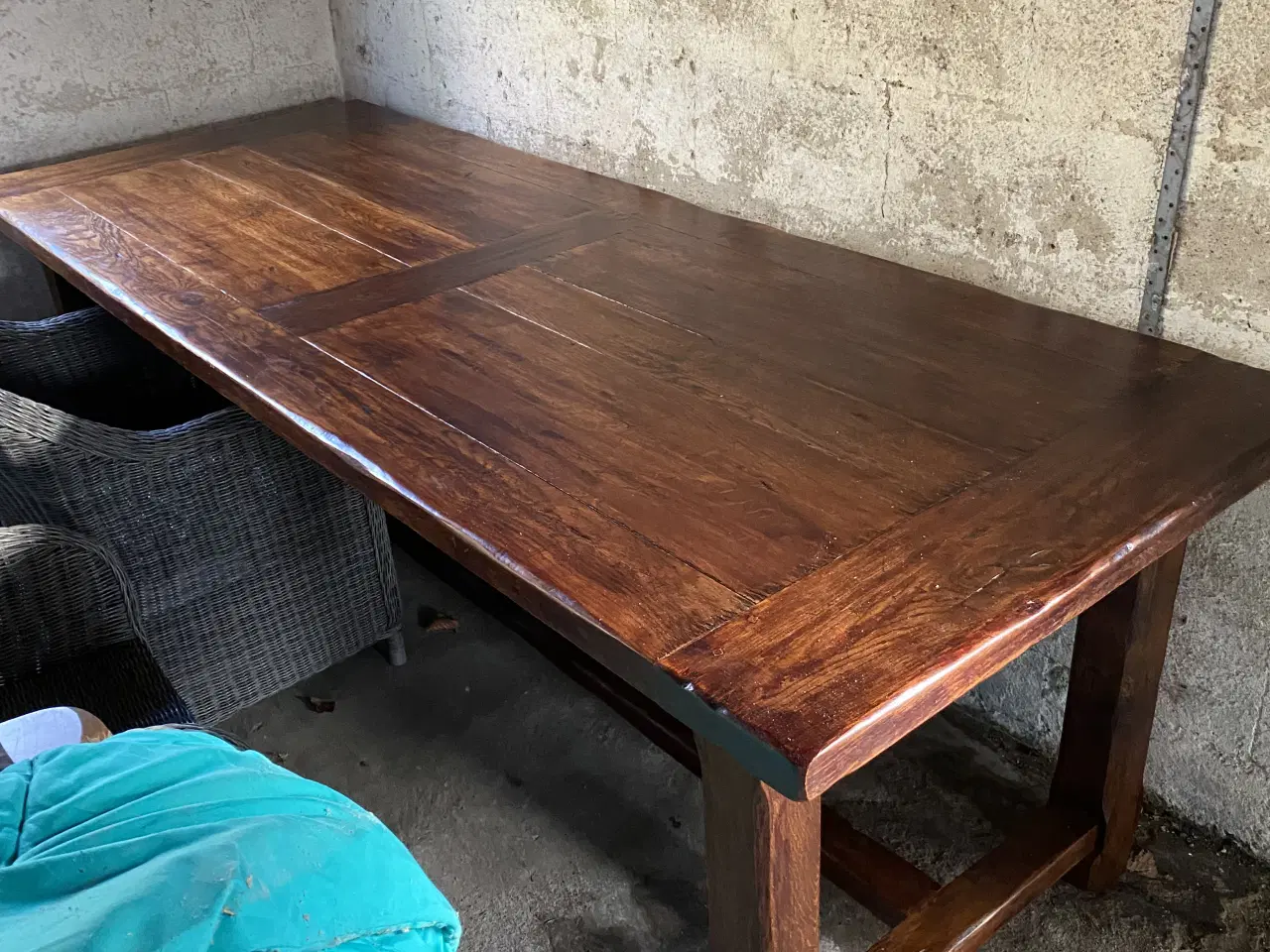Billede 1 - Massiv egetræs langbord.