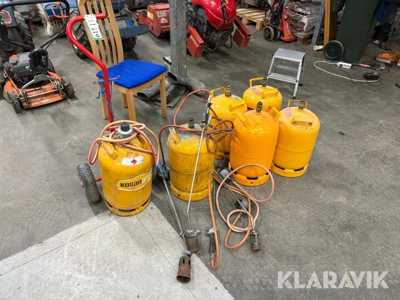 Billede 1 - Tomme gasflasker med brændere