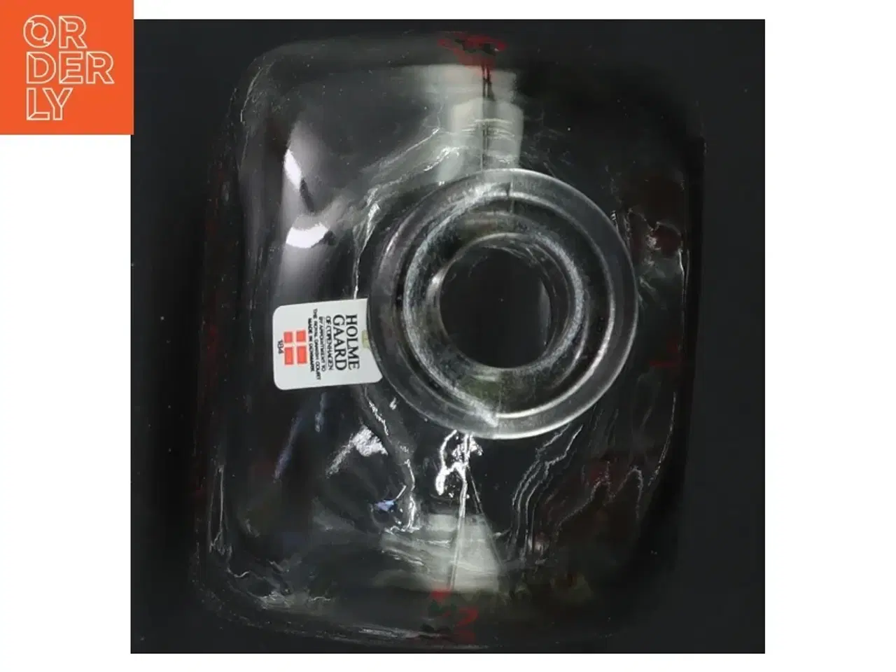 Billede 3 - Holmegaard glasflaske med dekoration (str. 18x9 cm) fra Holmegaard