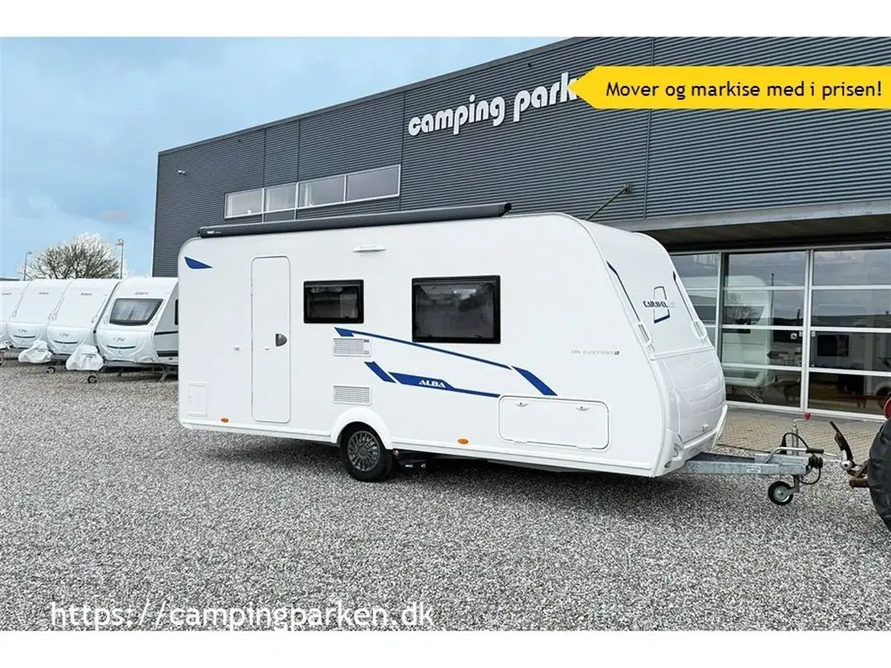 Billede 1 - 2024 - Caravelair ALBA 460 ARTIC   Let rejsevogn med mover, tagmonteret boksmarkise og meget mere - til elbilen