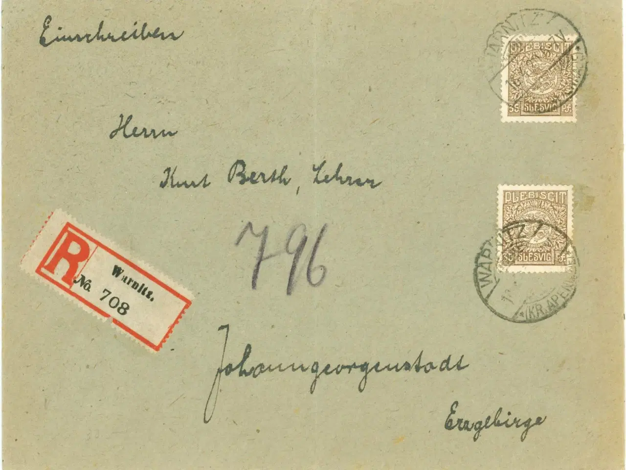 Billede 1 - Varnæs, R-brev 1920, plebiscit