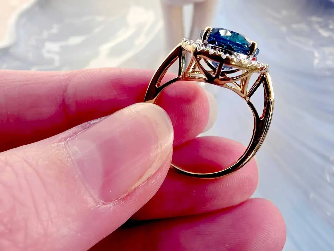 Billede 10 - Stor cocktail statement ring m/brillianter