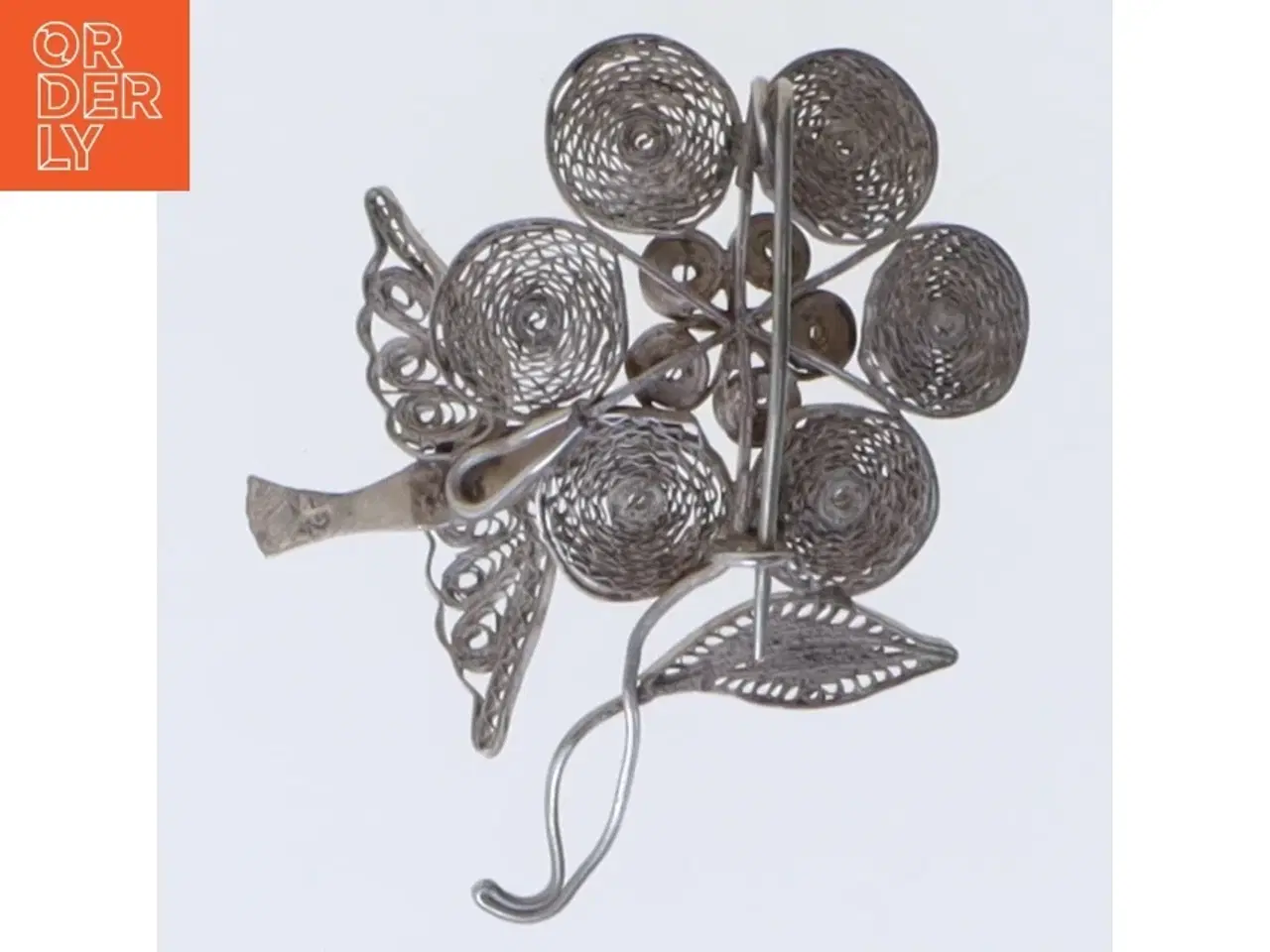 Billede 2 - Dekorativ fuglebroche i sølv (str. 5 cm)