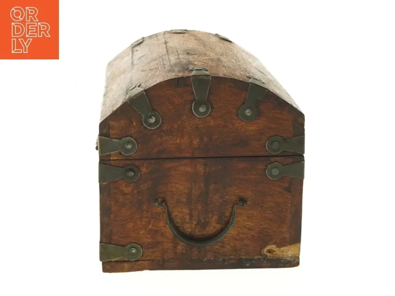 Billede 3 - Træ kiste med metalbeslag (str. 30,5x20x19,5 cm)