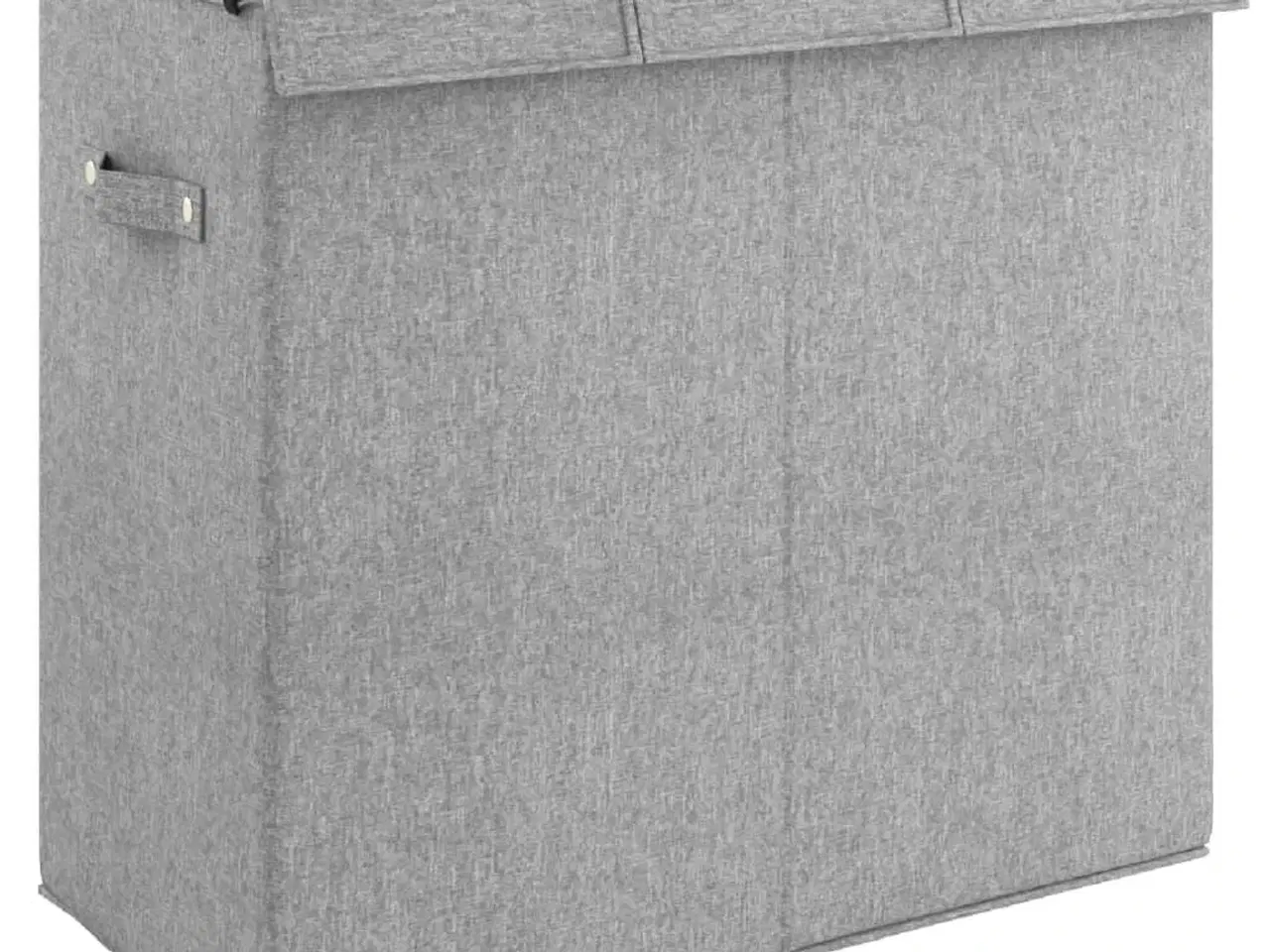 Billede 2 - Foldbar vasketøjskurv 64,5x34,5x59 cm kunstigt linned grå