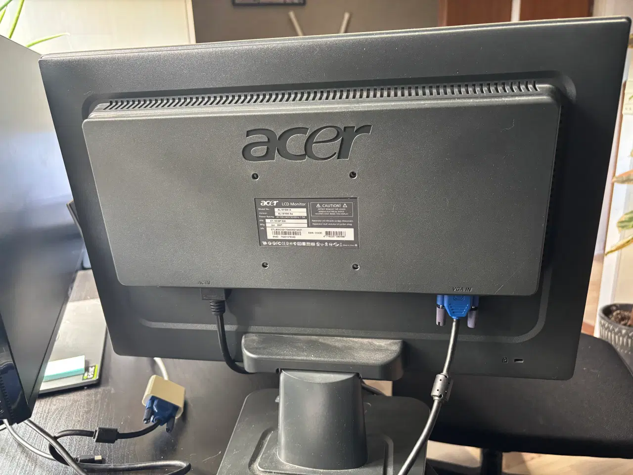 Billede 2 - Acer AL1916W 19” computerskærm