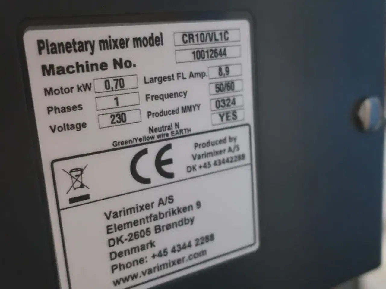 Billede 5 - Røremaskine VARIMIXER CR10/VL1C