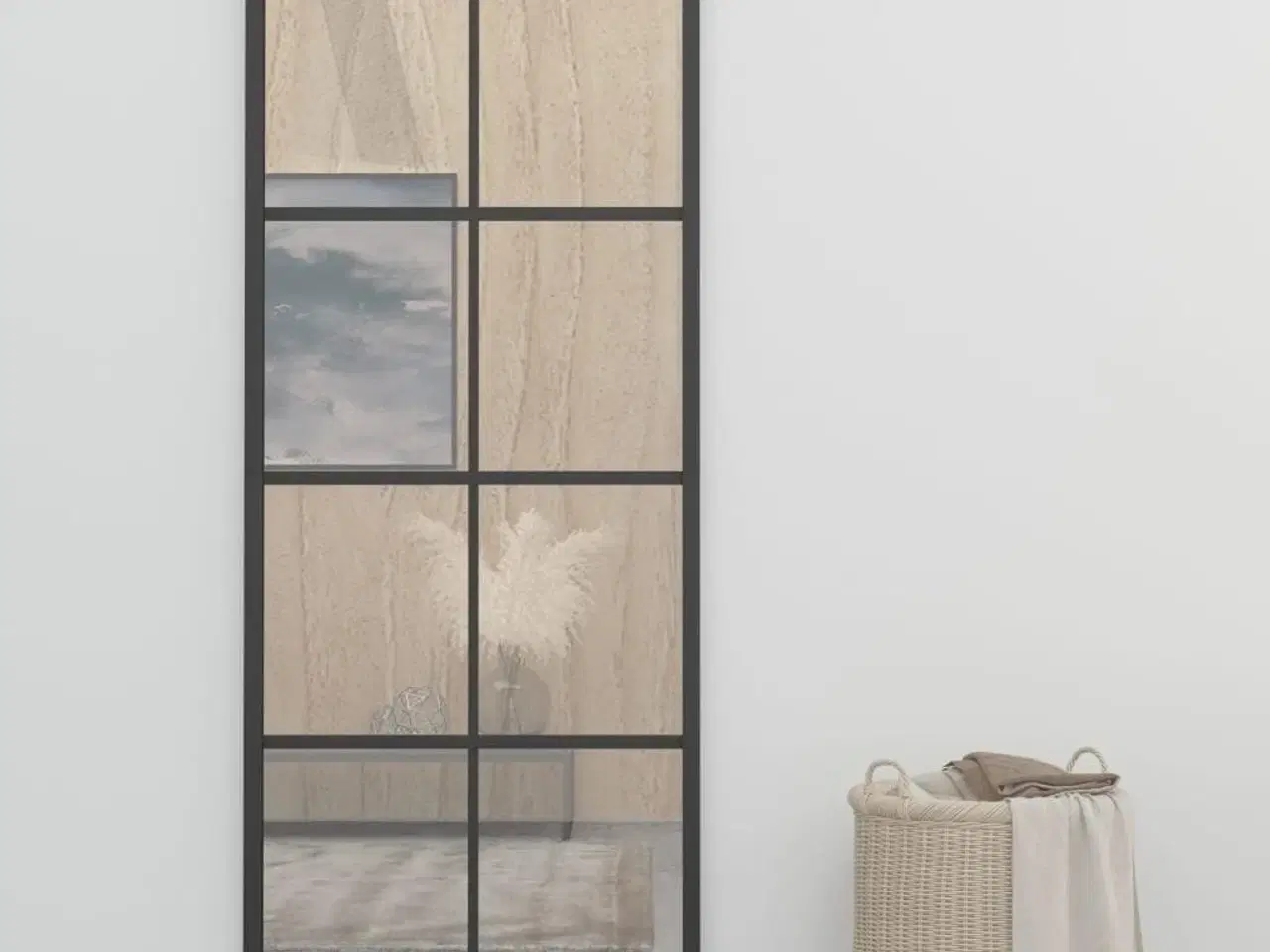 Billede 1 - Skydedør 90x205 cm sikkerhedsglas og aluminium sort