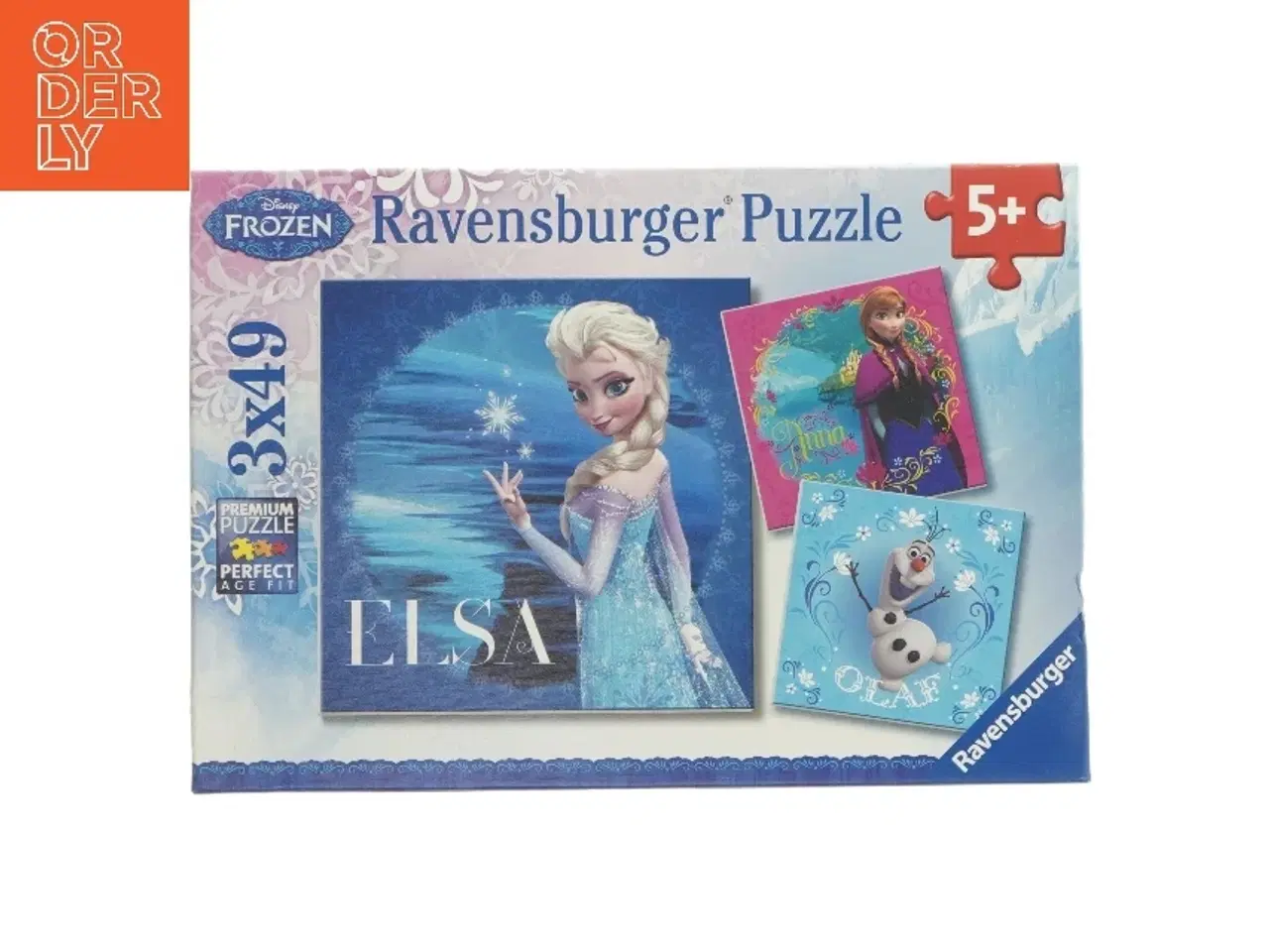 Billede 1 - Frozen puslespil med 3x49 brikker fra Ravensburger (str. 3x49 brikker 21x21 cm)