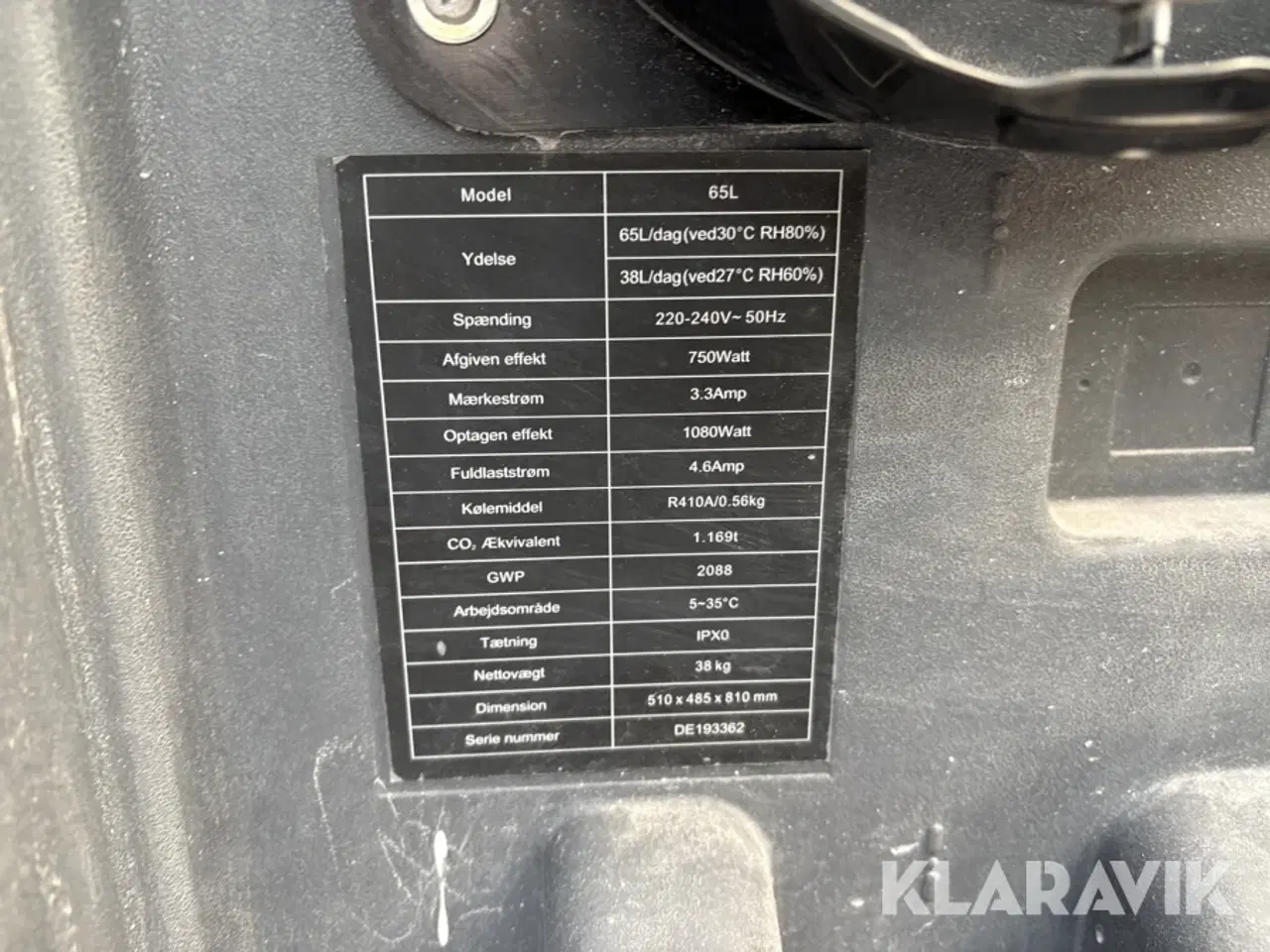 Billede 4 - Affugter Staring 65L