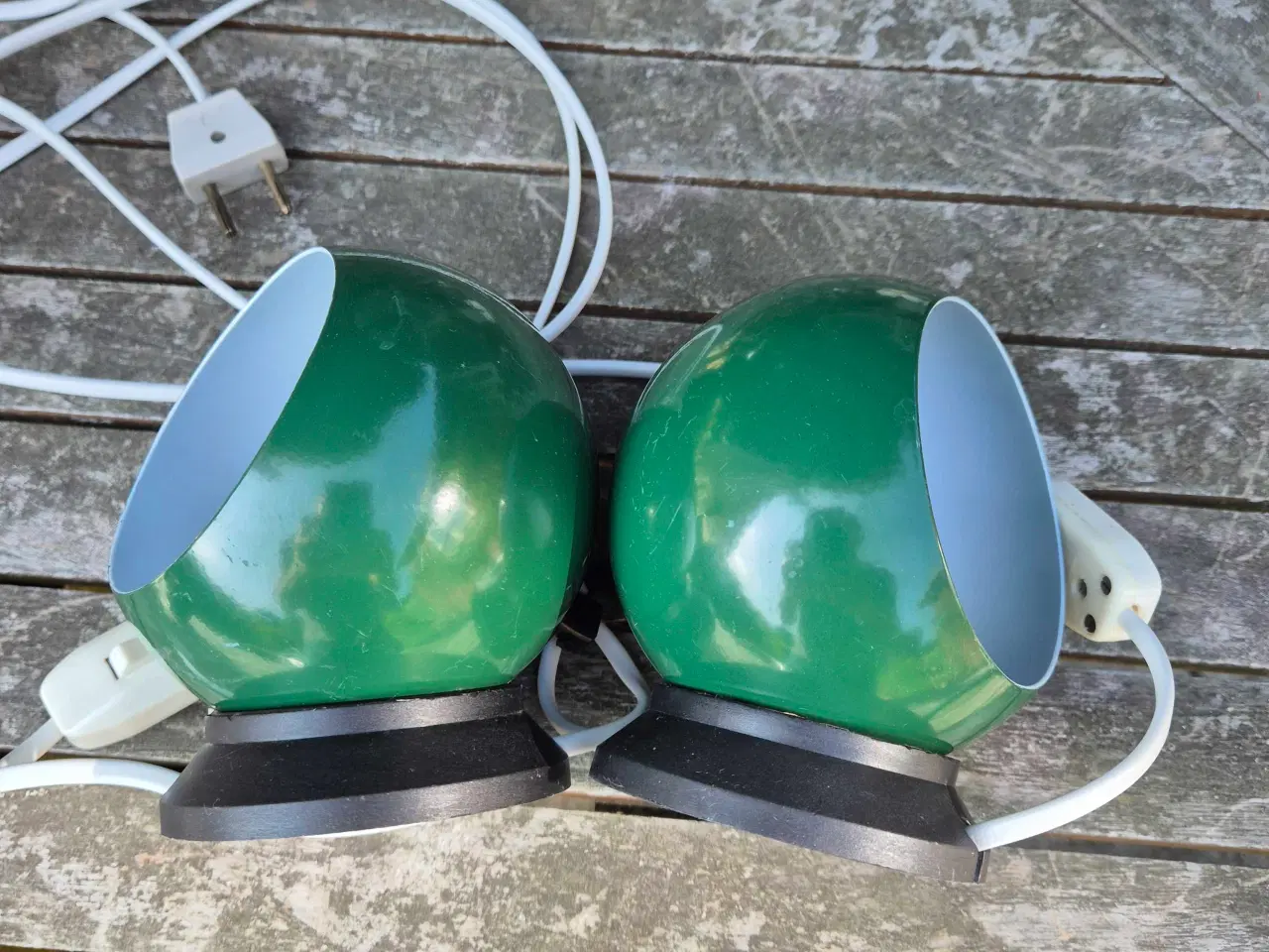 Billede 12 - To grønne magnetlamper af den gode gamle slags 