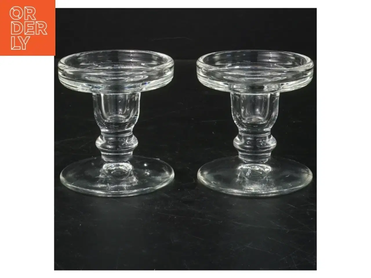 Billede 1 - Glas lysestager, 2 styk (str. 8 cm. 2 styk)