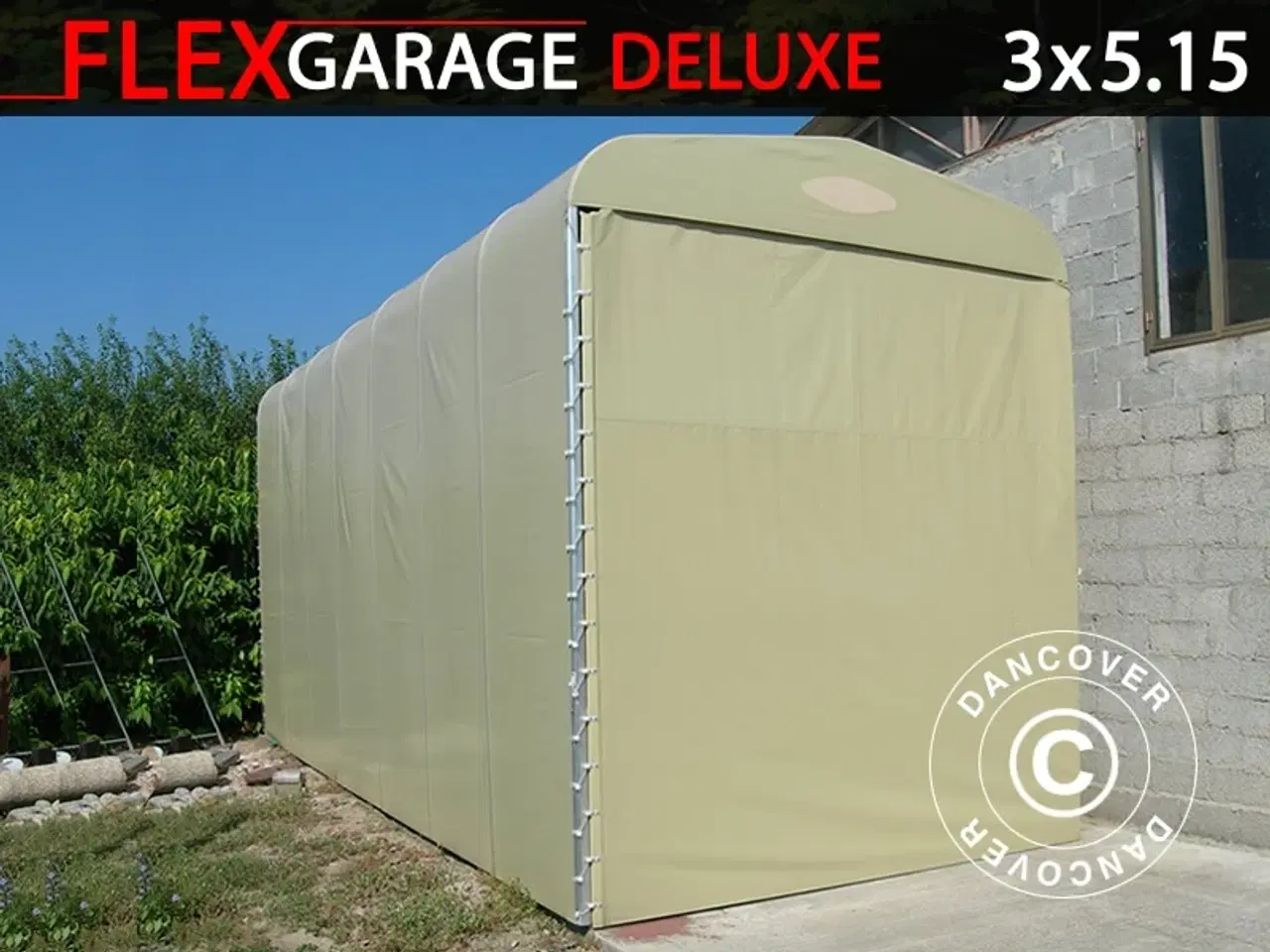 Billede 1 - Foldetunnelgarage (Campingvogn), 3x5,15x3,6m, Beig