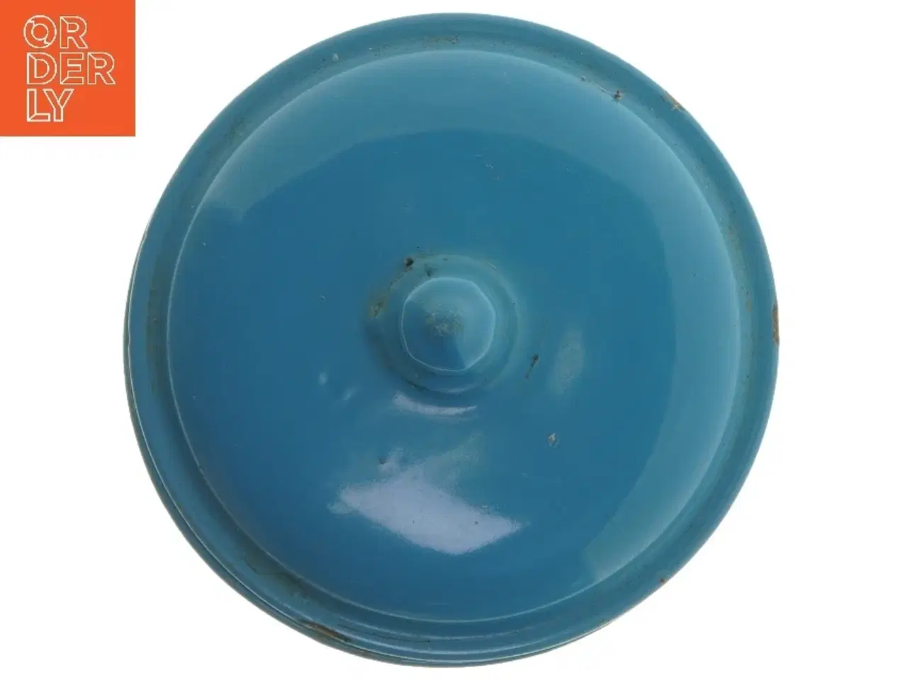 Billede 4 - Blå melkrukke i emalje (str. Ø 14x17 cm)