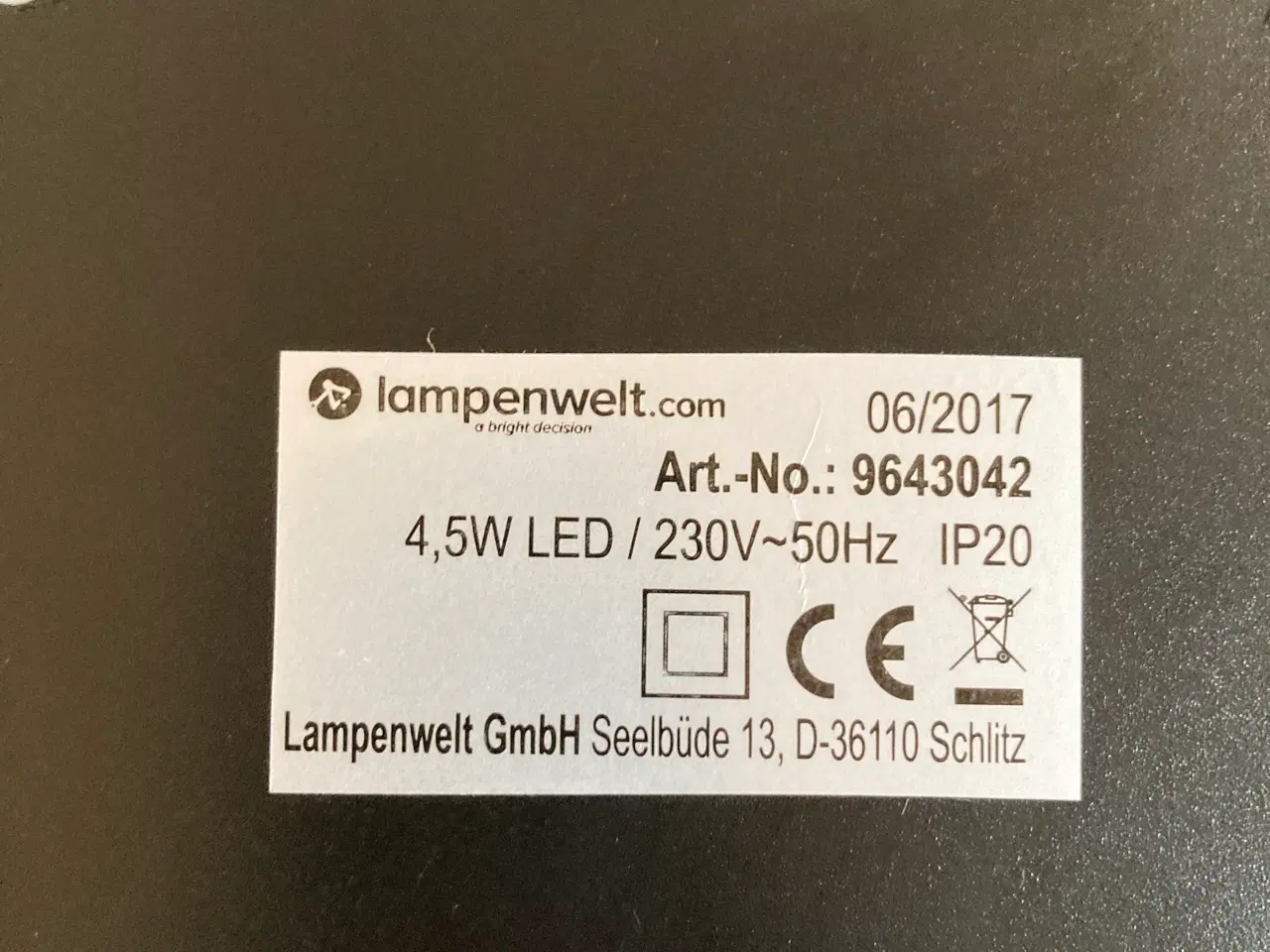 Billede 3 - Sort/Grå LED-Lampe 4,5 W , hoved og stamme drejbar