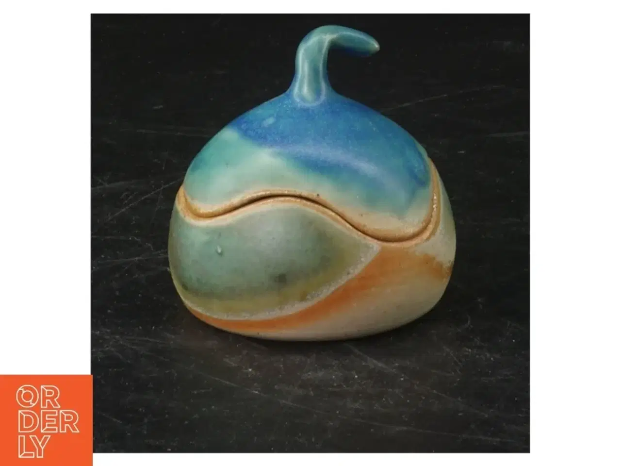 Billede 1 - Keramisk skål med låg (str.  6x6 cm)