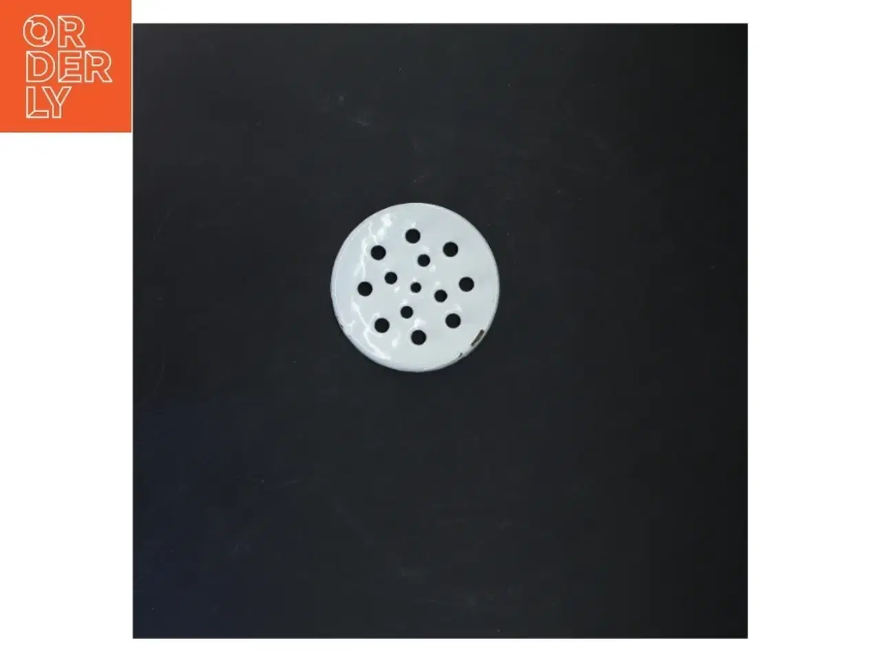 Billede 5 - Rund hvid emaljefad med perforeret indsats (str. Ø 14 cm)