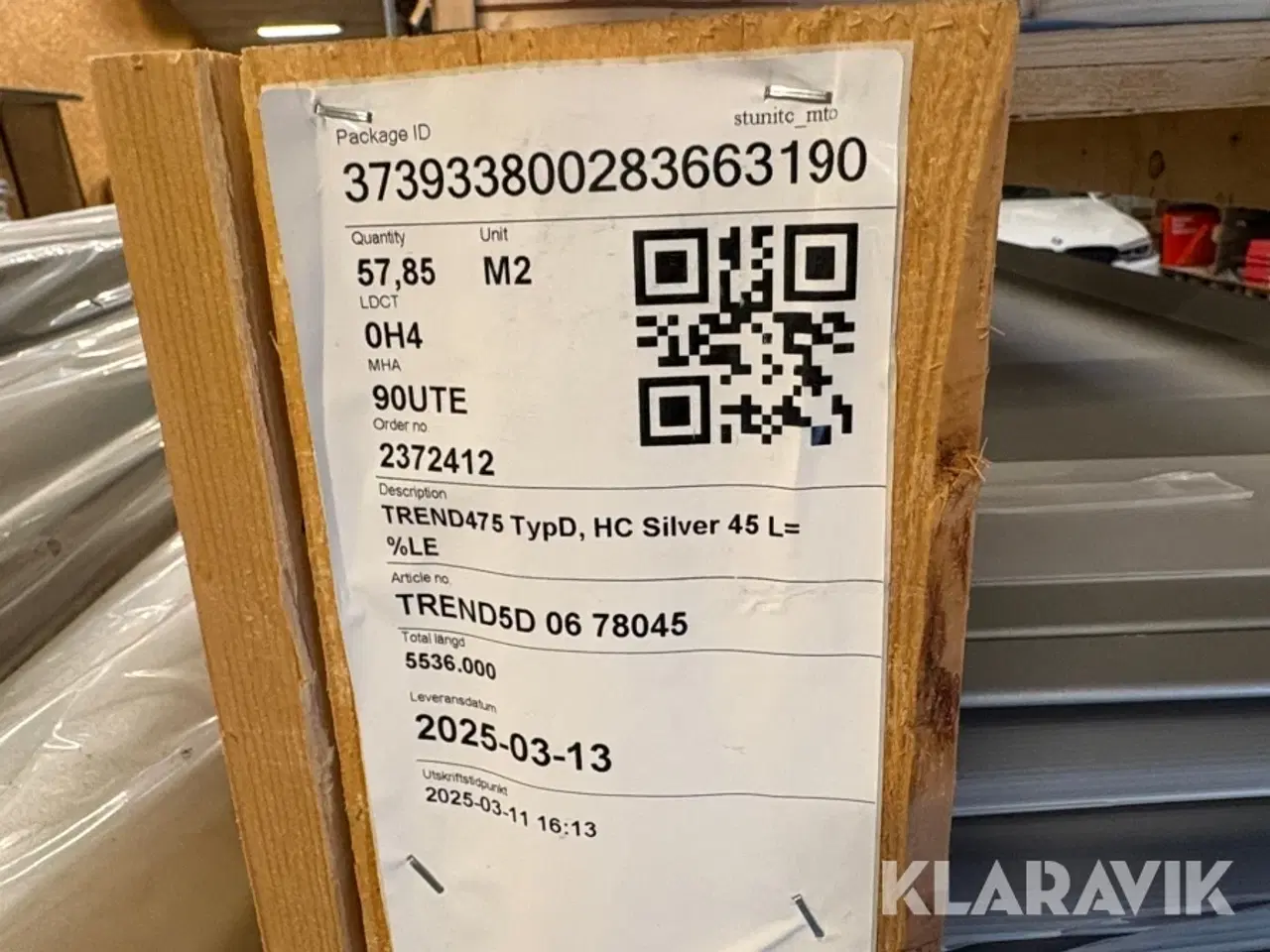 Billede 4 - Ståltag Plannja TREND475 TypD, HC Silver 45  ca. 200 kvadratmeter