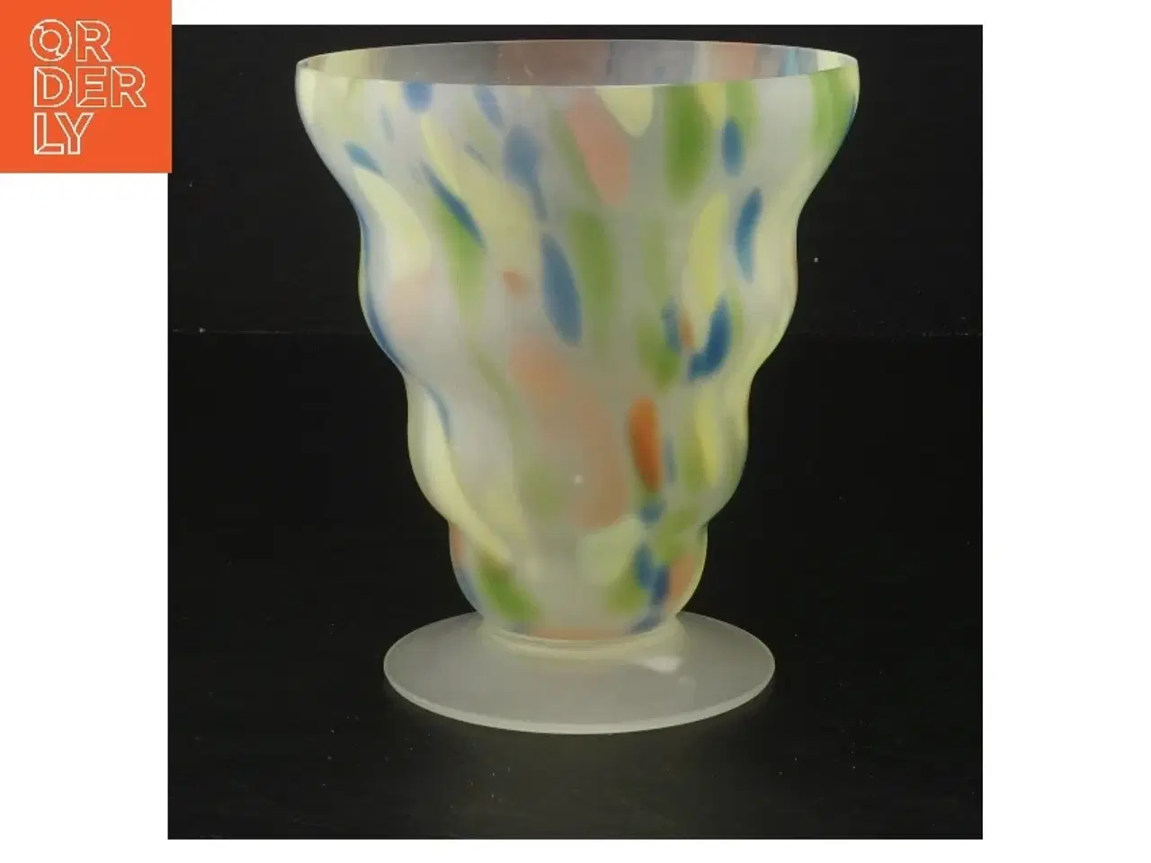 Billede 1 - Flerfarvet frosted glasvase (str. 14 cm)
