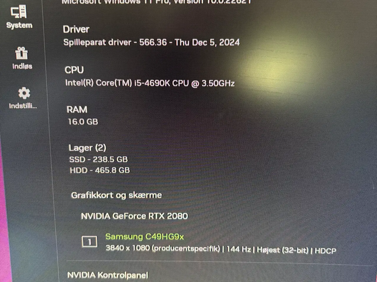 Billede 4 - Gamer pc RTX2080 & FED skærm