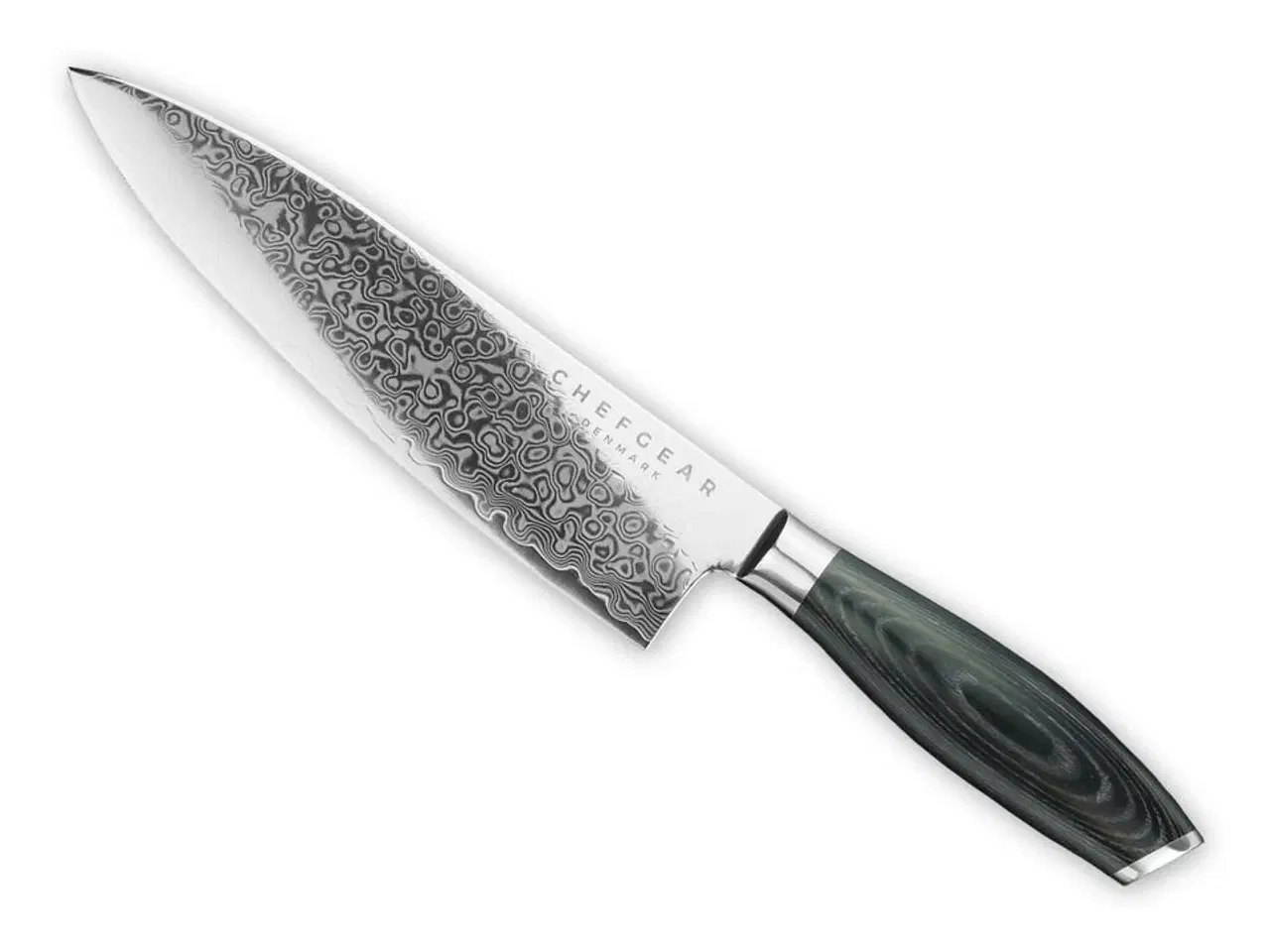 Billede 1 - Kokkekniv, 21 cm knivblad, udført i 67 lags Damaskus stål.