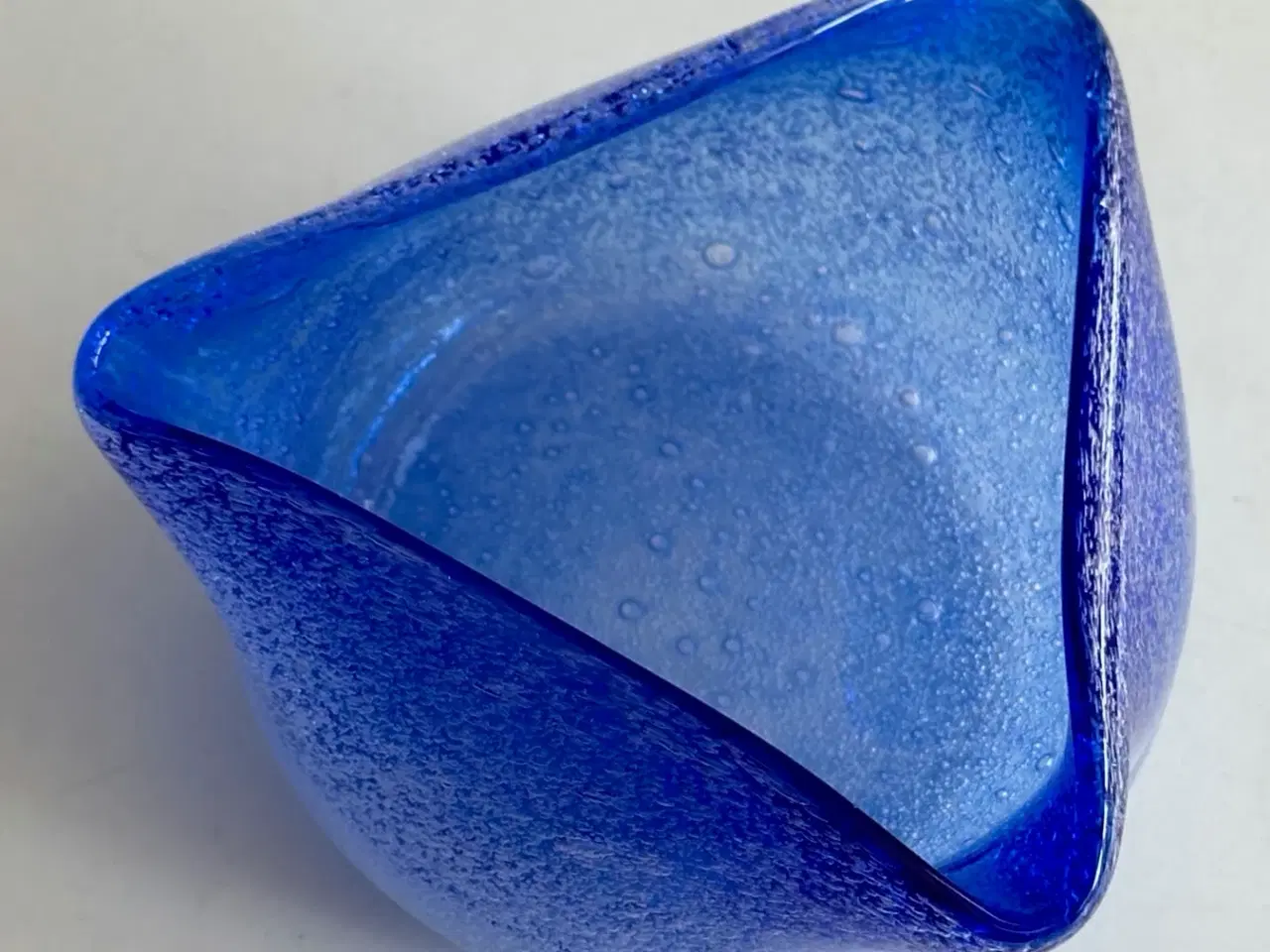 Billede 5 - Glasskål, blå m bobler