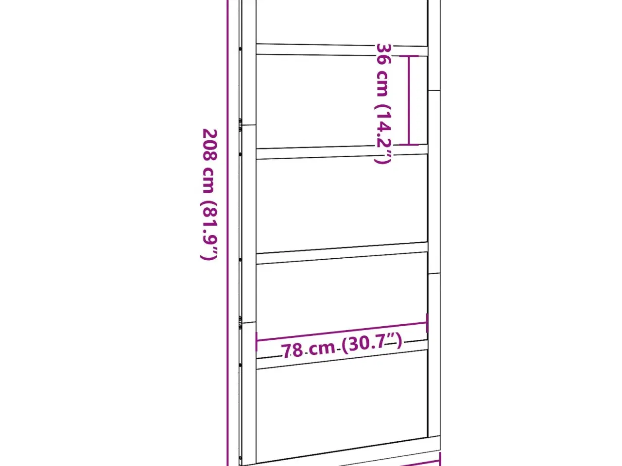 Billede 10 - Ladeport Hvid 90 x 208 cm Massivt fyrretræ