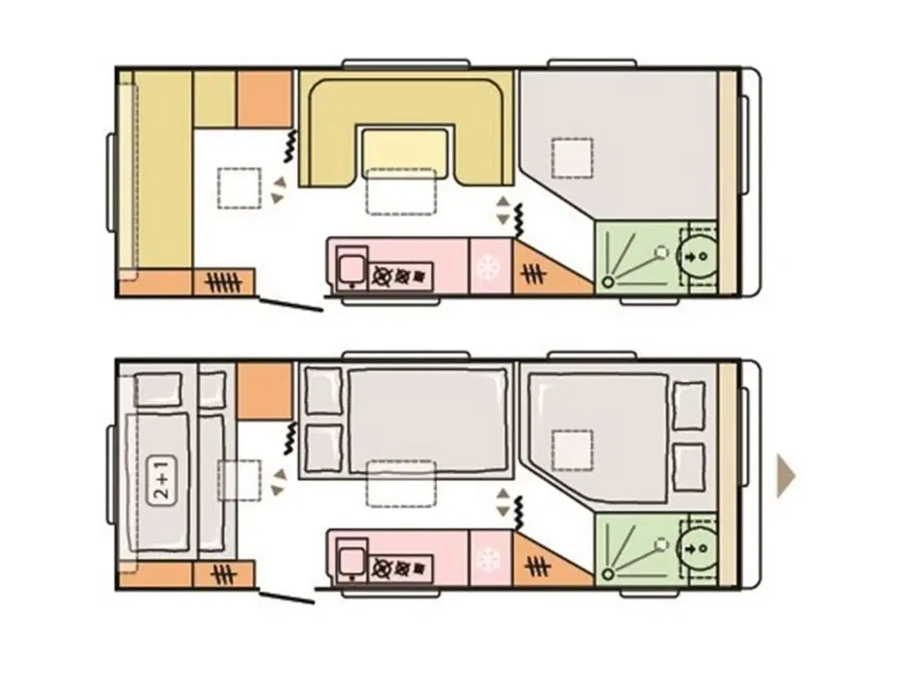 Billede 17 - 2021 - Adria Adora 613 PK Truma SX mover, Combifyr, Køjer og dobbeltseng, rund-siddegruppe og el-gulv-varme, 142 l. stort køleskab m/ frys, bluetooth højttalere, USB