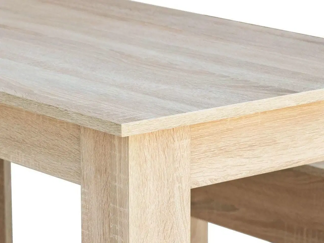 Billede 5 - Spisebord og bænke 3 dele konstrueret træ egetræsfarvet