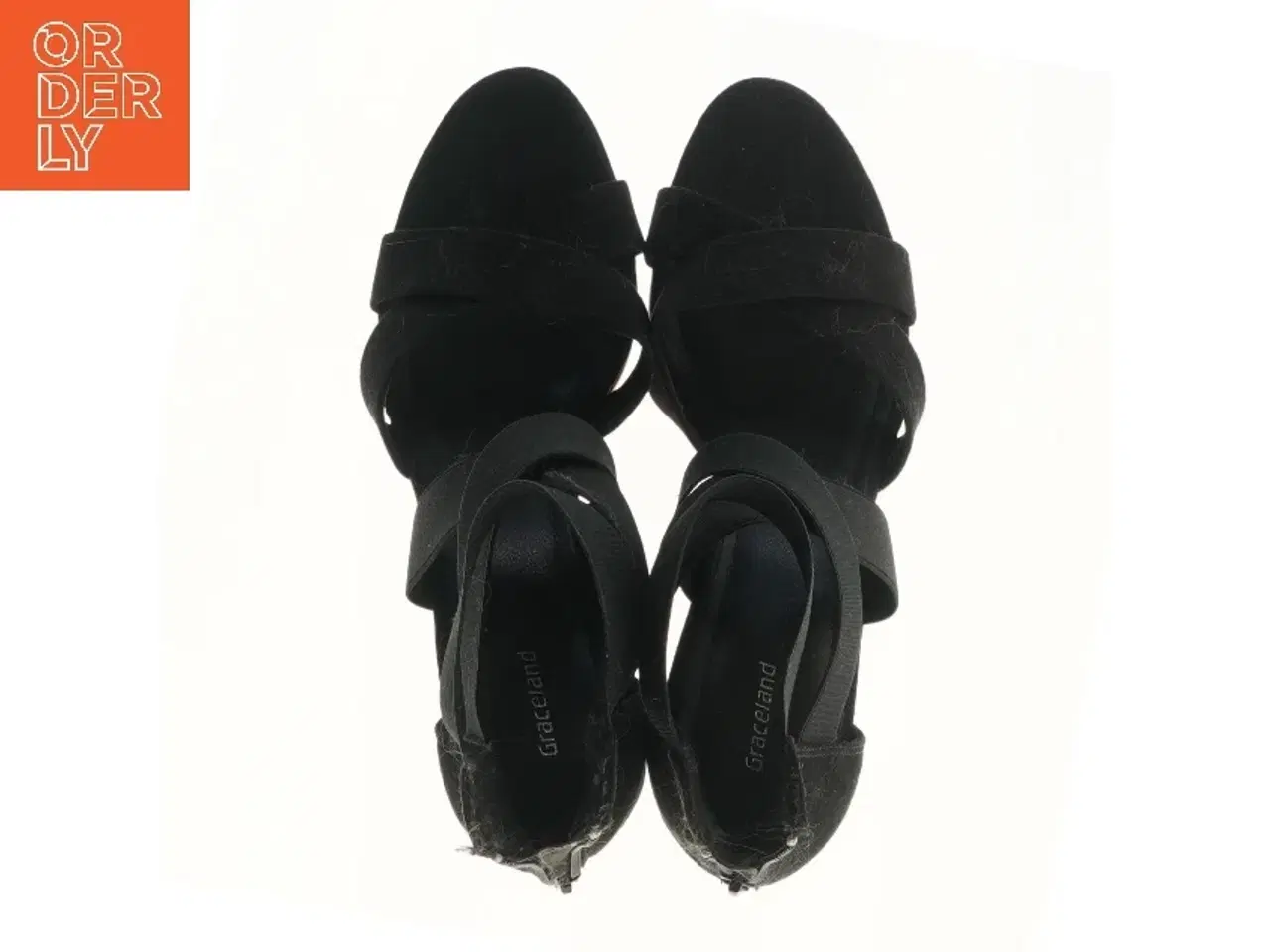 Billede 2 - Sort kilehæl sandal str. 41 fra Graceland (str. 41 )