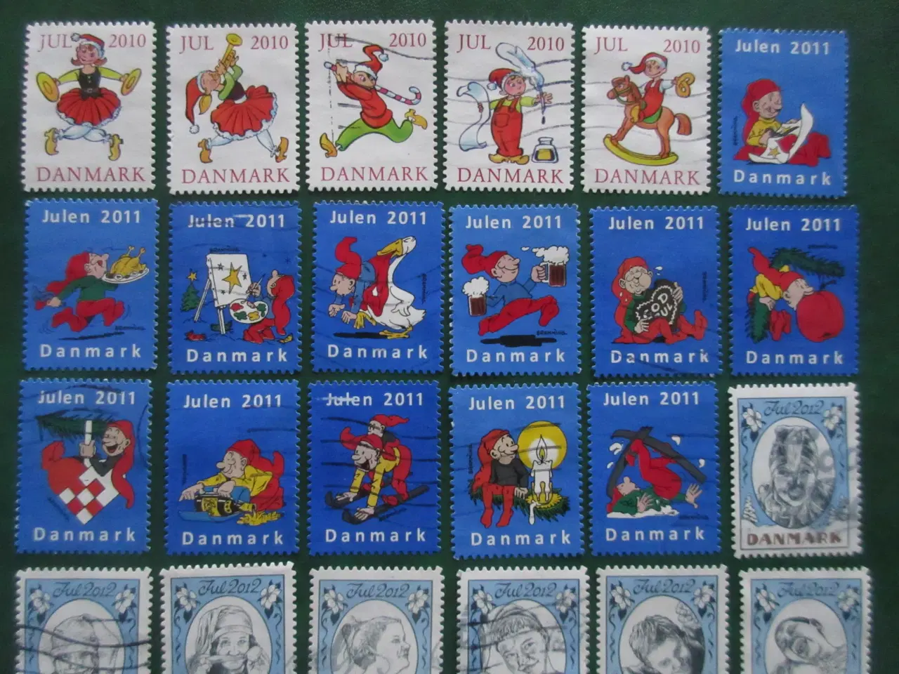 Billede 2 - Danske julemærker på selvklæbende papir 2010-2017