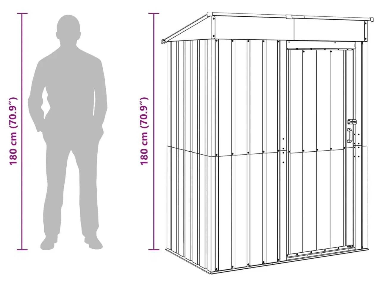 Billede 12 - Haveskure Antracit 137 x 81 x 180 cm Metal