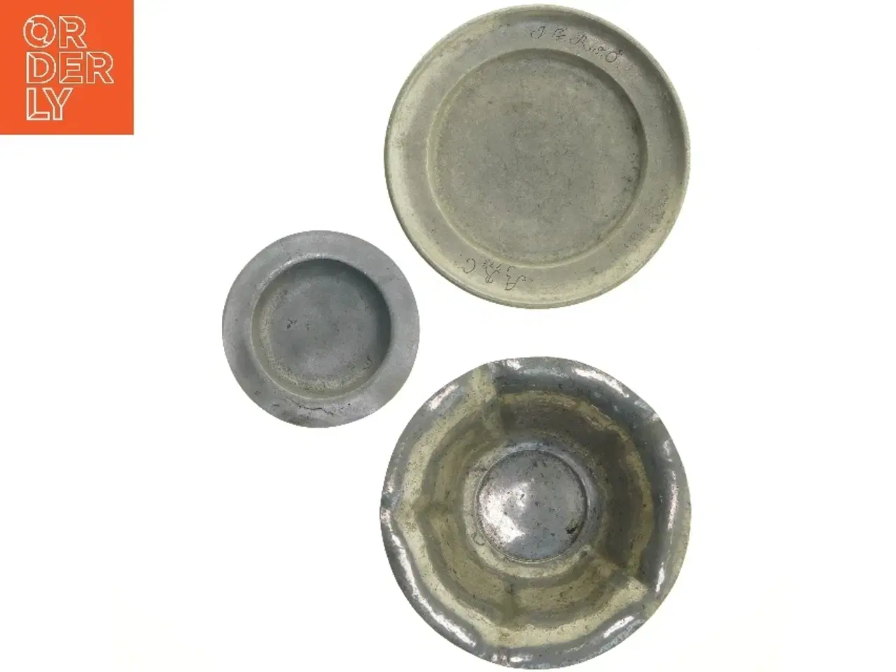 Billede 4 - Sæt af 3 metal fade og skåle (str. ø 22, ø 21, ø 14 cm)