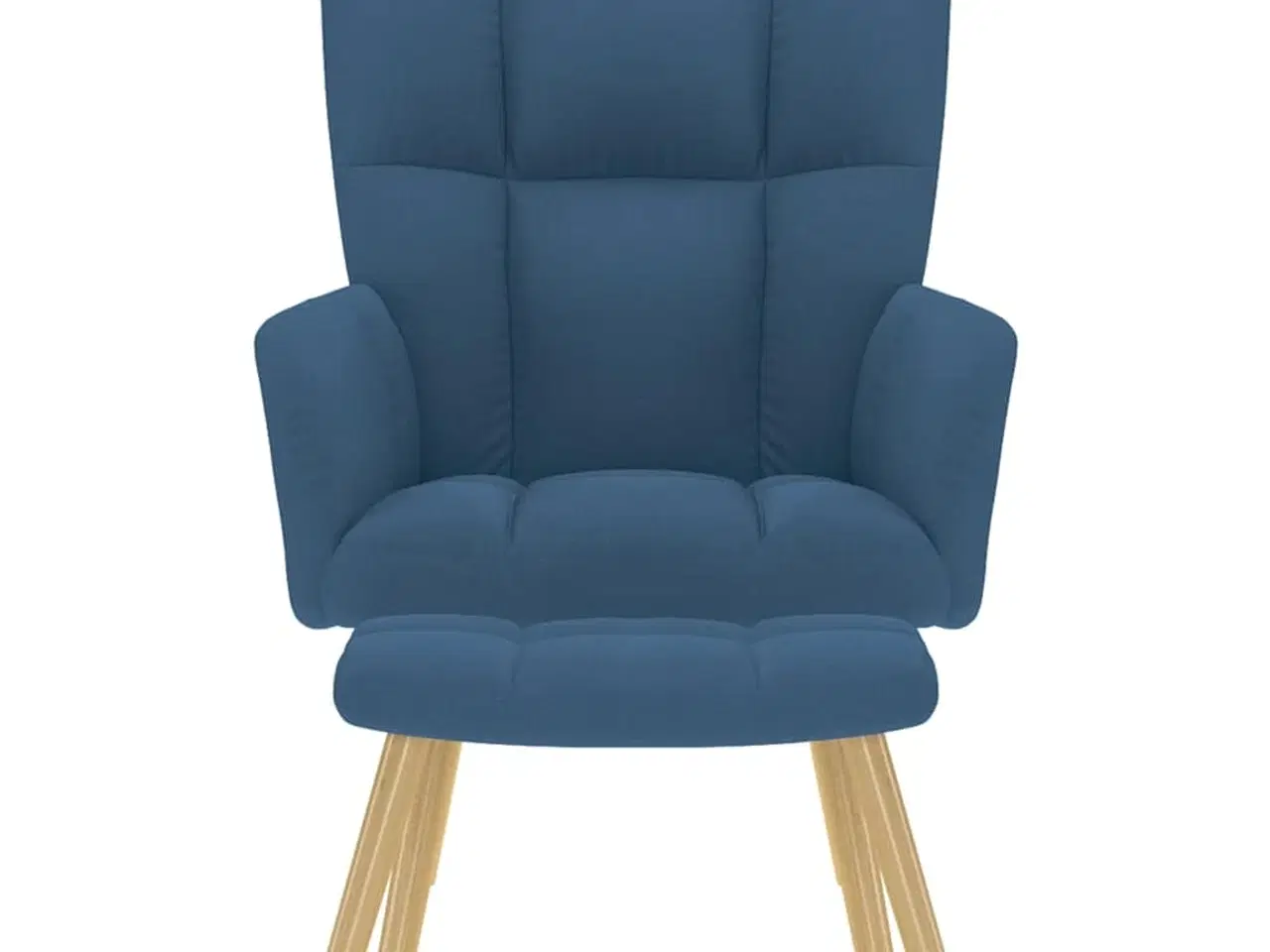 Billede 1 - BLÅ Lænestol med matchende fodskammel, mrk VidaXL